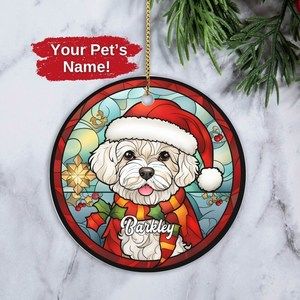 Custom Bichon Frise Ornament Personalized Bichon Ornament Dog Christmas